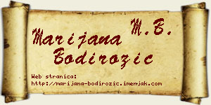 Marijana Bodirožić vizit kartica
